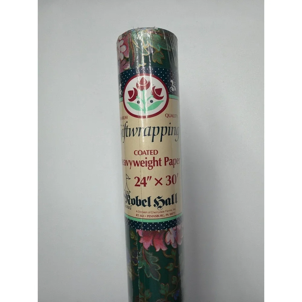 Nobel Hall‎ Premium Coated Heavyweight Gift Wrapping Paper Floral Design 24 x 30